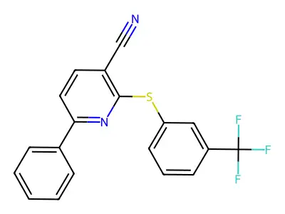 6-Phenyl-2-{[3-(trifluoromethyl)phenyl]sulfanyl}nicotinonitrile structure