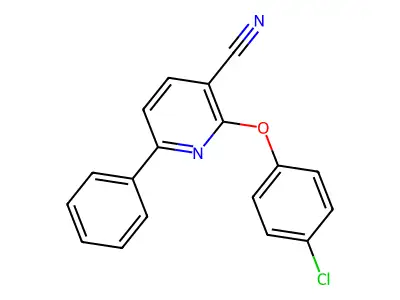 2-(4-Chlorophenoxy)-6-phenylpyridine-3-carbonitrile structure