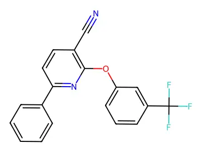6-Phenyl-2-[3-(trifluoromethyl)phenoxy]pyridine-3-carbonitrile structure