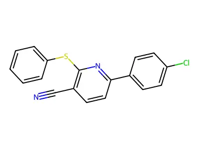 6-(4-Chlorophenyl)-2-(phenylsulfanyl)nicotinonitrile structure