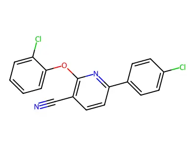 2-(2-Chlorophenoxy)-6-(4-chlorophenyl)pyridine-3-carbonitrile structure