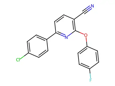 6-(4-Chlorophenyl)-2-(4-fluorophenoxy)pyridine-3-carbonitrile structure