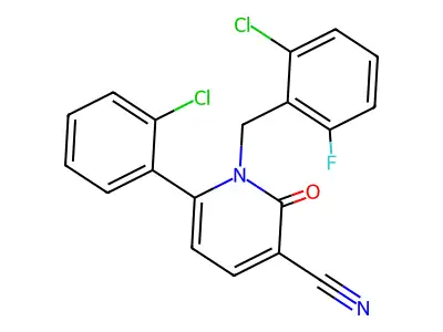 1-(2-chloro-6-fluorobenzyl)-6-(2-chlorophenyl)-2-oxo-1,2-dihydro-3-pyridinecarbonitrile structure