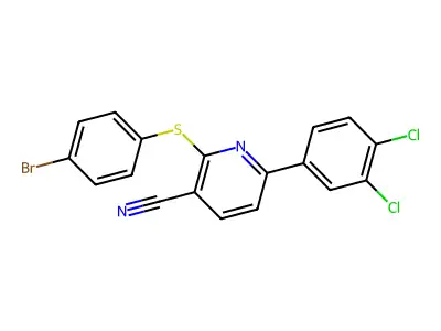 2-[(4-Bromophenyl)sulfanyl]-6-(3,4-dichlorophenyl)nicotinonitrile structure