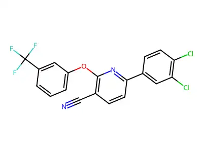 6-(3,4-Dichlorophenyl)-2-[3-(trifluoromethyl)phenoxy]pyridine-3-carbonitrile structure