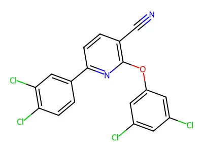 2-(3,5-Dichlorophenoxy)-6-(3,4-dichlorophenyl)pyridine-3-carbonitrile structure