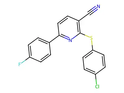 2-[(4-Chlorophenyl)sulfanyl]-6-(4-fluorophenyl)nicotinonitrile structure