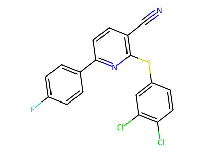 2-[(3,4-Dichlorophenyl)sulfanyl]-6-(4-fluorophenyl)nicotinonitrile structure