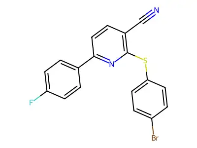 2-[(4-Bromophenyl)sulfanyl]-6-(4-fluorophenyl)nicotinonitrile structure