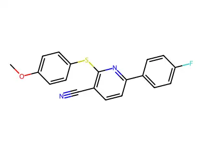 6-(4-Fluorophenyl)-2-[(4-methoxyphenyl)sulfanyl]nicotinonitrile structure