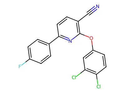2-(3,4-Dichlorophenoxy)-6-(4-fluorophenyl)pyridine-3-carbonitrile structure