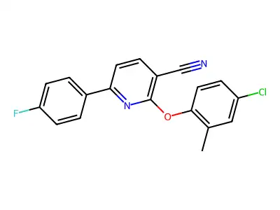 2-(4-Chloro-2-methylphenoxy)-6-(4-fluorophenyl)pyridine-3-carbonitrile structure