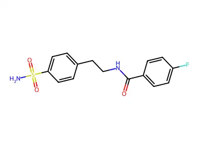 4-fluoro-N-[2-(4-sulfamoylphenyl)ethyl]benzamide structure