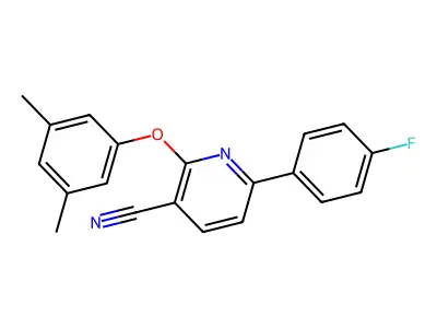 2-(3,5-Dimethylphenoxy)-6-(4-fluorophenyl)pyridine-3-carbonitrile structure