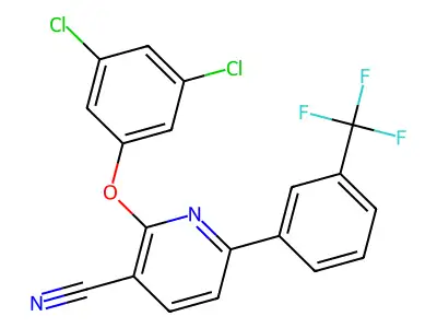 2-(3,5-Dichlorophenoxy)-6-[3-(trifluoromethyl)phenyl]pyridine-3-carbonitrile structure
