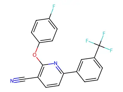 2-(4-Fluorophenoxy)-6-[3-(trifluoromethyl)phenyl]pyridine-3-carbonitrile structure