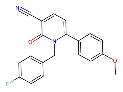 1-[(4-Fluorophenyl)methyl]-6-(4-methoxyphenyl)-2-oxopyridine-3-carbonitrile structure
