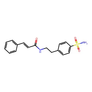 (2E)-3-phenyl-N-[2-(4-sulfamoylphenyl)ethyl]prop-2-enamide structure
