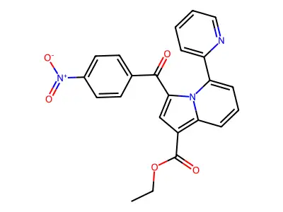 Ethyl 3-(4-nitrobenzoyl)-5-(2-pyridinyl)-1-indolizinecarboxylate structure