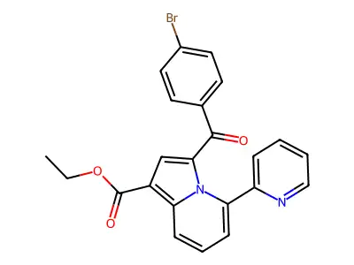 Ethyl 3-(4-bromobenzoyl)-5-(2-pyridinyl)-1-indolizinecarboxylate structure