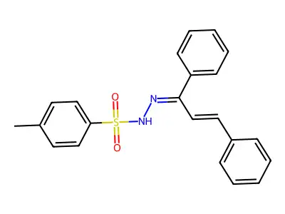 N-(1,3-diphenylprop-2-enylideneamino)-4-methylbenzenesulfonamide structure