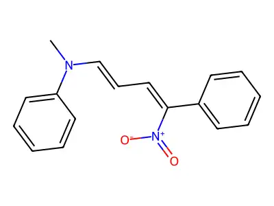 N-Methyl-N-(4-nitro-4-phenyl-1,3-butadien-1-yl)benzenamine structure