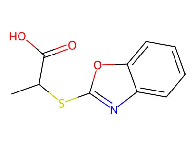 2-(苯并恶唑-2-基硫基)丙酸 structure