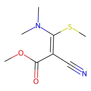 Methyl 2-cyano-3-(dimethylamino)-3-methylsulfanylprop-2-enoate structure