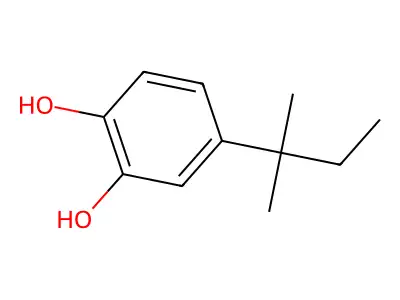 4-(2-methylbutan-2-yl)benzene-1,2-diol structure