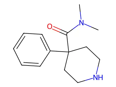 N,N-dimethyl-4-phenylpiperidine-4-carboxamide structure