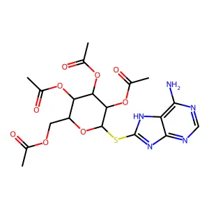 6-Amino-7h-purin-8-yl 2,3,4,6-tetra-o-acetyl-1-thiohexopyranoside structure