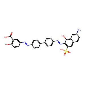 5-({4'-[(7-Amino-1-hydroxy-3-sulfonaphthalen-2-yl)diazenyl][1,1'-biphenyl]-4-yl}diazenyl)-2-hydroxybenzoic acid structure