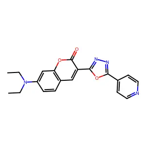 7-(diethylamino)-3-[5-(pyridin-4-yl)-1,3,4-oxadiazol-2-yl]-2H-chromen-2-one structure