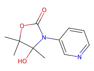 4-Hydroxy-4,5,5-trimethyl-3-pyridin-3-yl-1,3-oxazolidin-2-one structure