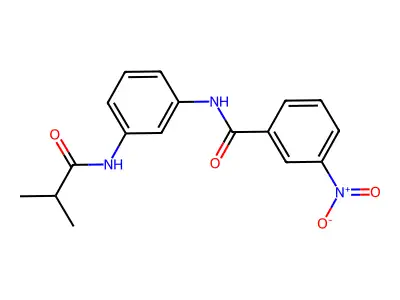N-[3-(2-methylpropanoylamino)phenyl]-3-nitrobenzamide structure