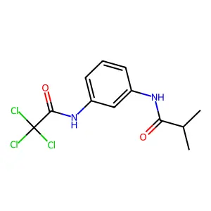 2-methyl-N-{3-[(trichloroacetyl)amino]phenyl}propanamide structure