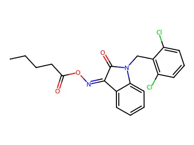 [[1-[(2,6-Dichlorophenyl)methyl]-2-oxoindol-3-ylidene]amino] pentanoate structure