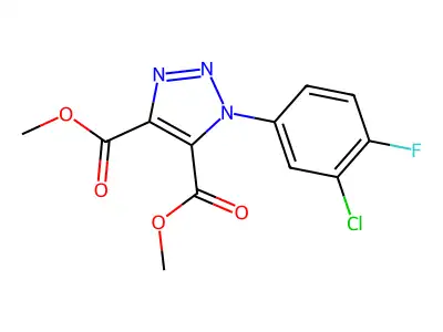 dimethyl 1-(3-chloro-4-fluorophenyl)-1H-1,2,3-triazole-4,5-dicarboxylate structure