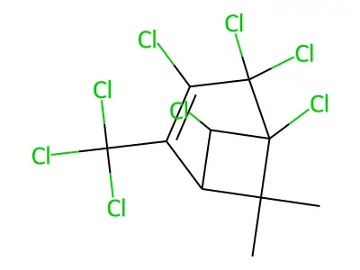 3,4,4,5,7-Pentachloro-6,6-dimethyl-2-(trichloromethyl)bicyclo(3.1.1)hept-2-ene structure