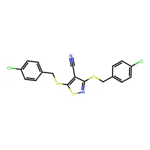 3,5-Bis((4-chlorobenzyl)thio)-4-isothiazolecarbonitrile structure