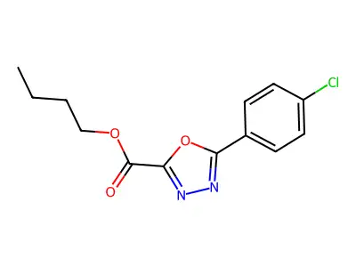 Butyl 5-(4-chlorophenyl)-1,3,4-oxadiazole-2-carboxylate structure