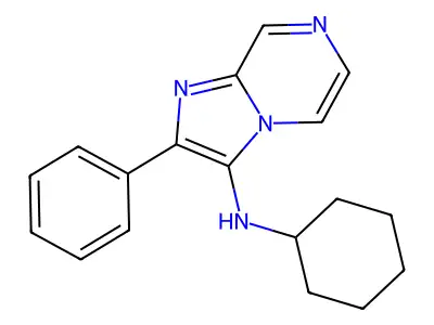 N-cyclohexyl-2-phenylimidazo[1,2-a]pyrazin-3-amine structure