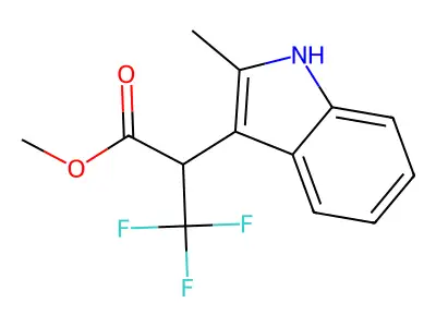 Methyl 3,3,3-trifluoro-2-(2-methyl-1H-indol-3-yl)propanoate structure