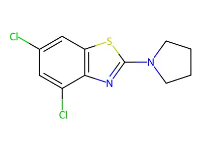 4,6-Dichloro-2-pyrrolidin-1-yl-1,3-benzothiazole structure