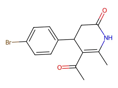 5-acetyl-4-(4-bromophenyl)-6-methyl-3,4-dihydro-2(1H)-pyridinone structure