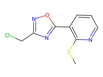3-[3-(Chloromethyl)-1,2,4-oxadiazol-5-yl]-2-(methylthio)pyridine structure
