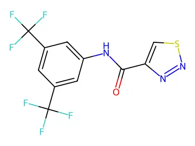 N-[3,5-bis(trifluoromethyl)phenyl]-1,2,3-thiadiazole-4-carboxamide structure