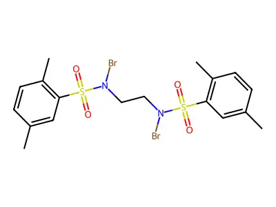 Benzenesulfonamide, N,N'-1,2-ethanediylbis[N-bromo-2,5-dimethyl- structure