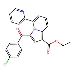 Ethyl 3-(4-chlorobenzoyl)-5-(2-pyridinyl)-1-indolizinecarboxylate structure