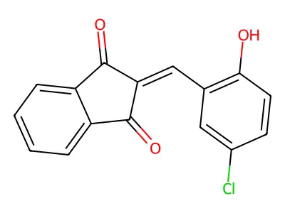 2-[(5-chloro-2-hydroxyphenyl)methylene]-1H-indene-1,3(2H)-dione structure